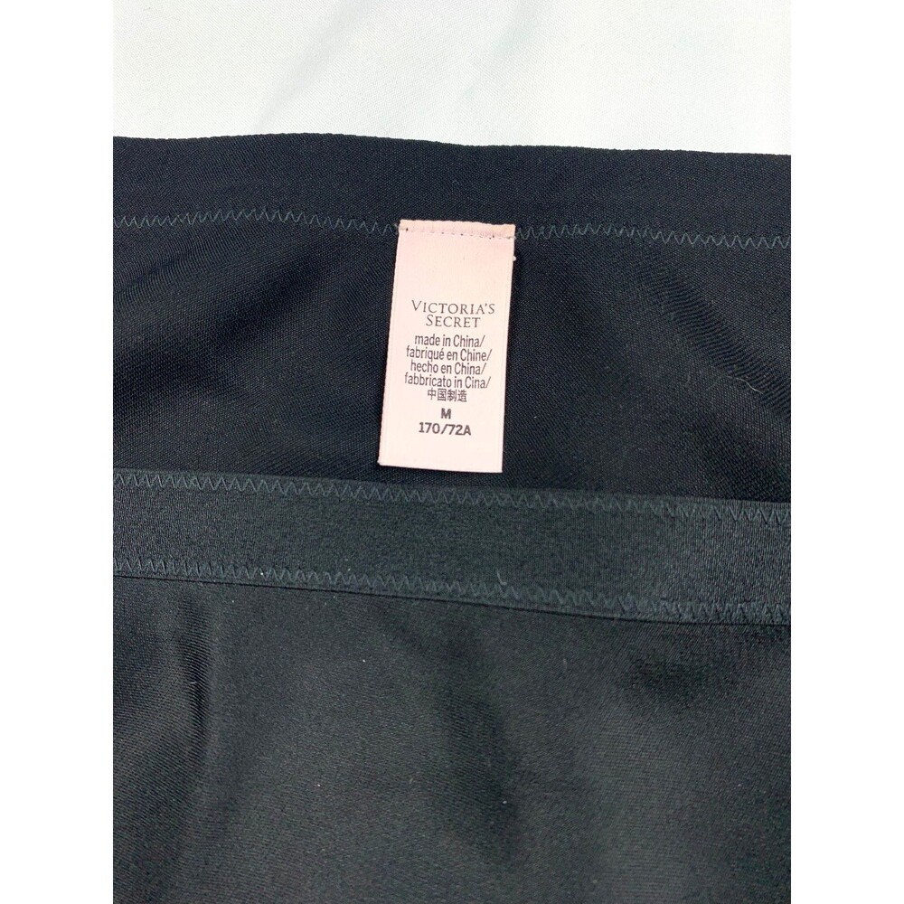 Victoria's Secret Satin Slip Skirt Size Medium Black Long Pull on Midi Long - Picture 2 of 6